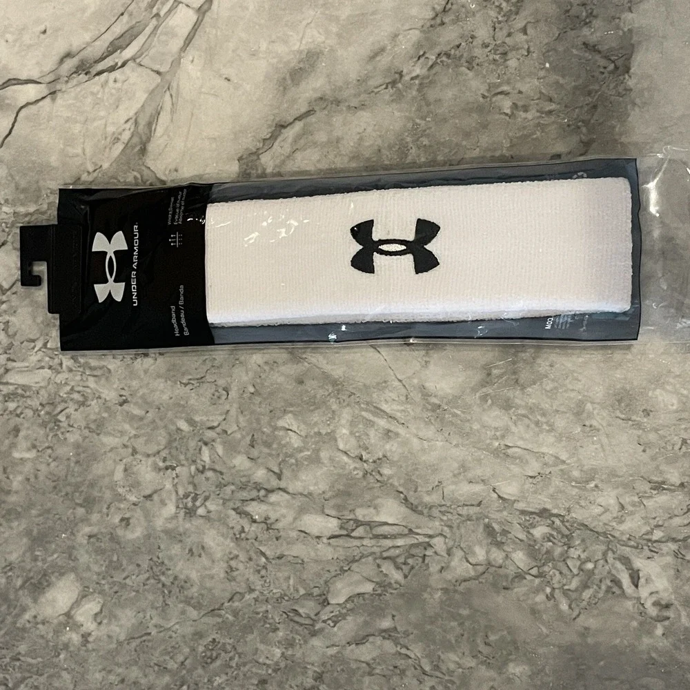 Under Armour Headband FOOTBALL BASKETBALL TENNIS ONE SIZE - ADULT WHITE‎